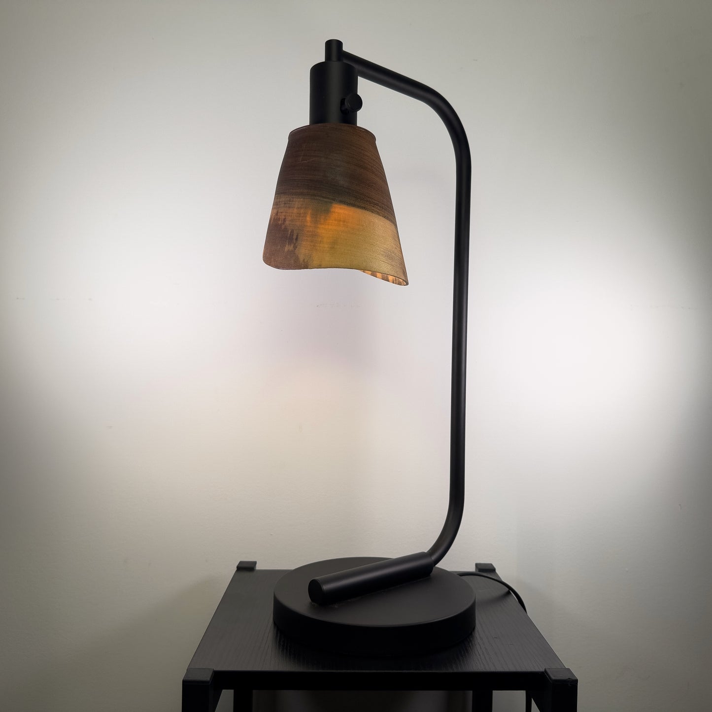 Black Walnut Wavy Edge Desk Lamp