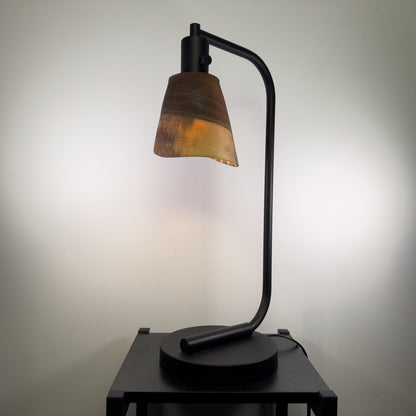 Black Walnut Wavy Edge Desk Lamp